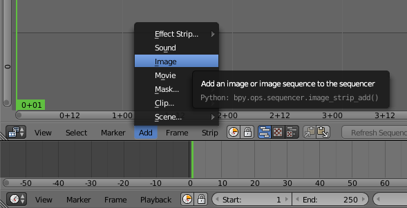 Figure 4.7: Image selection in Blender