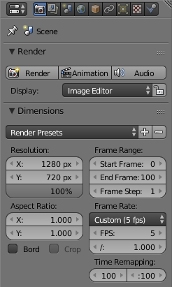 Figure 4.9: Adjust frame rate and other parameters